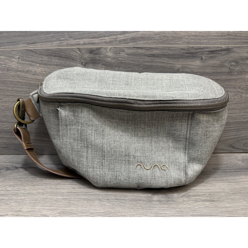 Nuna Stroller Sling Bag Handle Organizer Pouch Gray Brown Phone Wallet Unisex